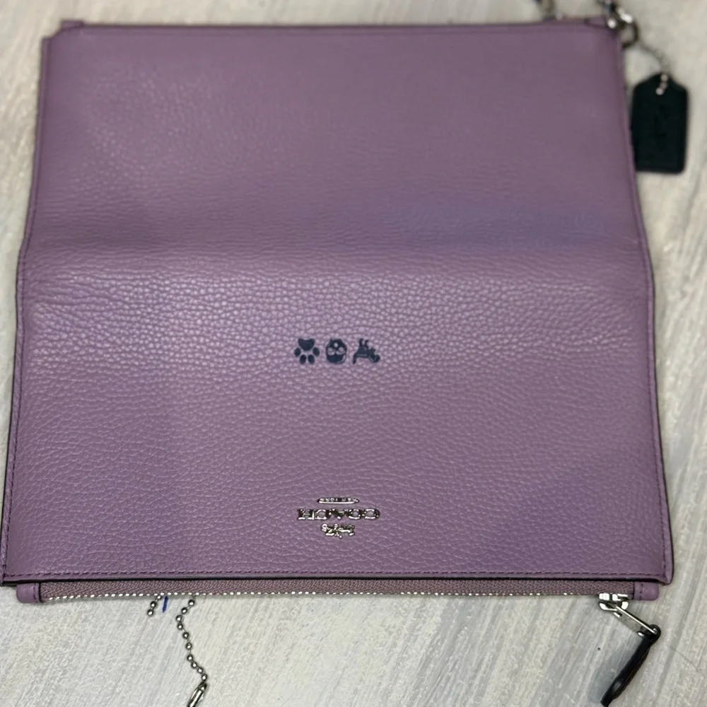 RARE Rexy, Skull, Bear Claw Coach Lilac Colorblock Leather Wristlet C1883-31262